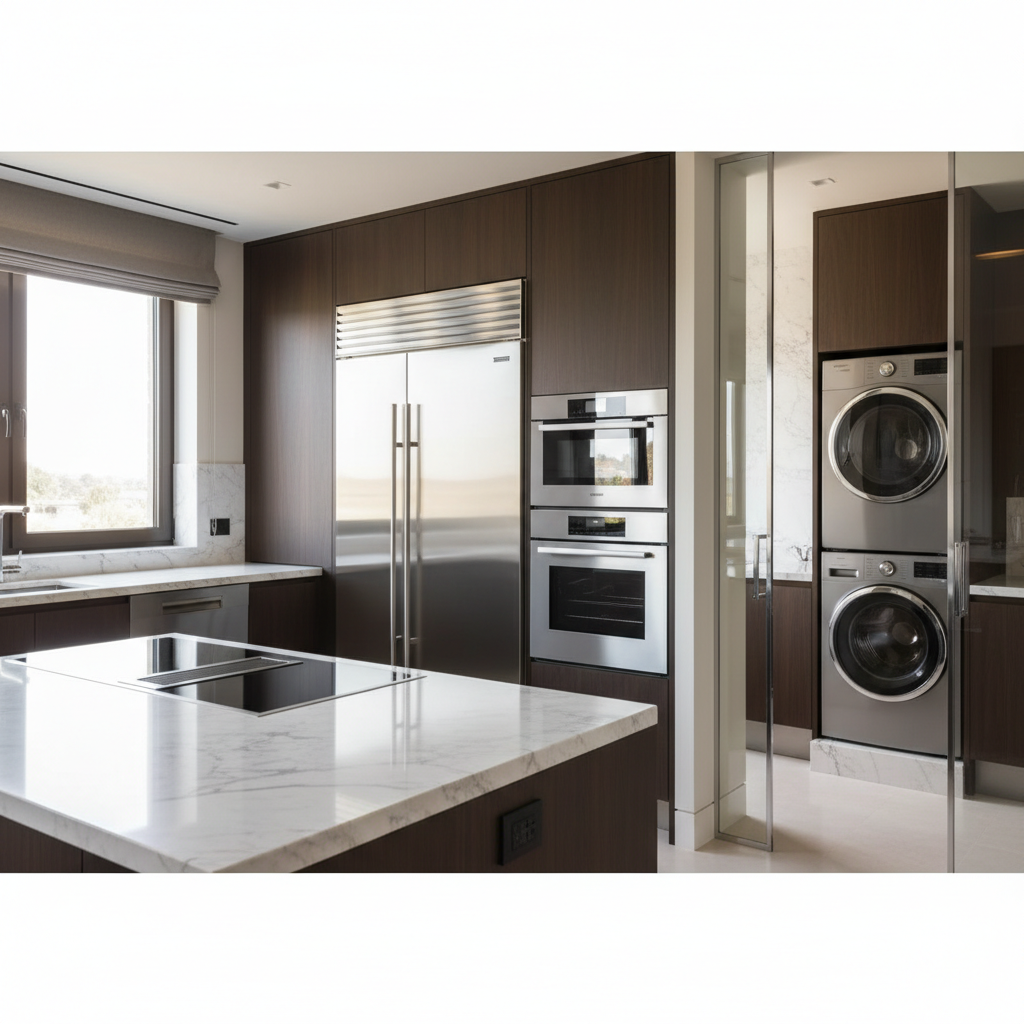 Premium household appliances in a luxury home environment